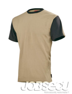 TEE-SHIRT C190ATT BEIGE CONTRASTE NOIR